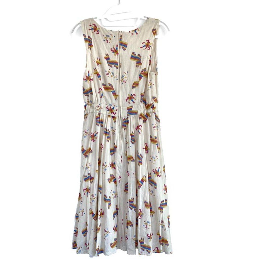 ModCloth Cream Midi Dress with Multicolor Pinata Print - Picture 3 of 10